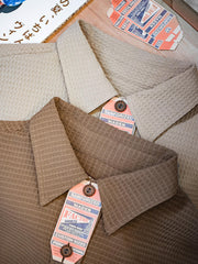 無地2色 ワッフル長袖シャツ