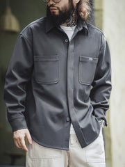 ポリエステル 起毛感 オーバーシャツ