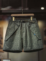 レインドロップカモフラージュプリントミリタリースタイル機能性ショーツの全景画像