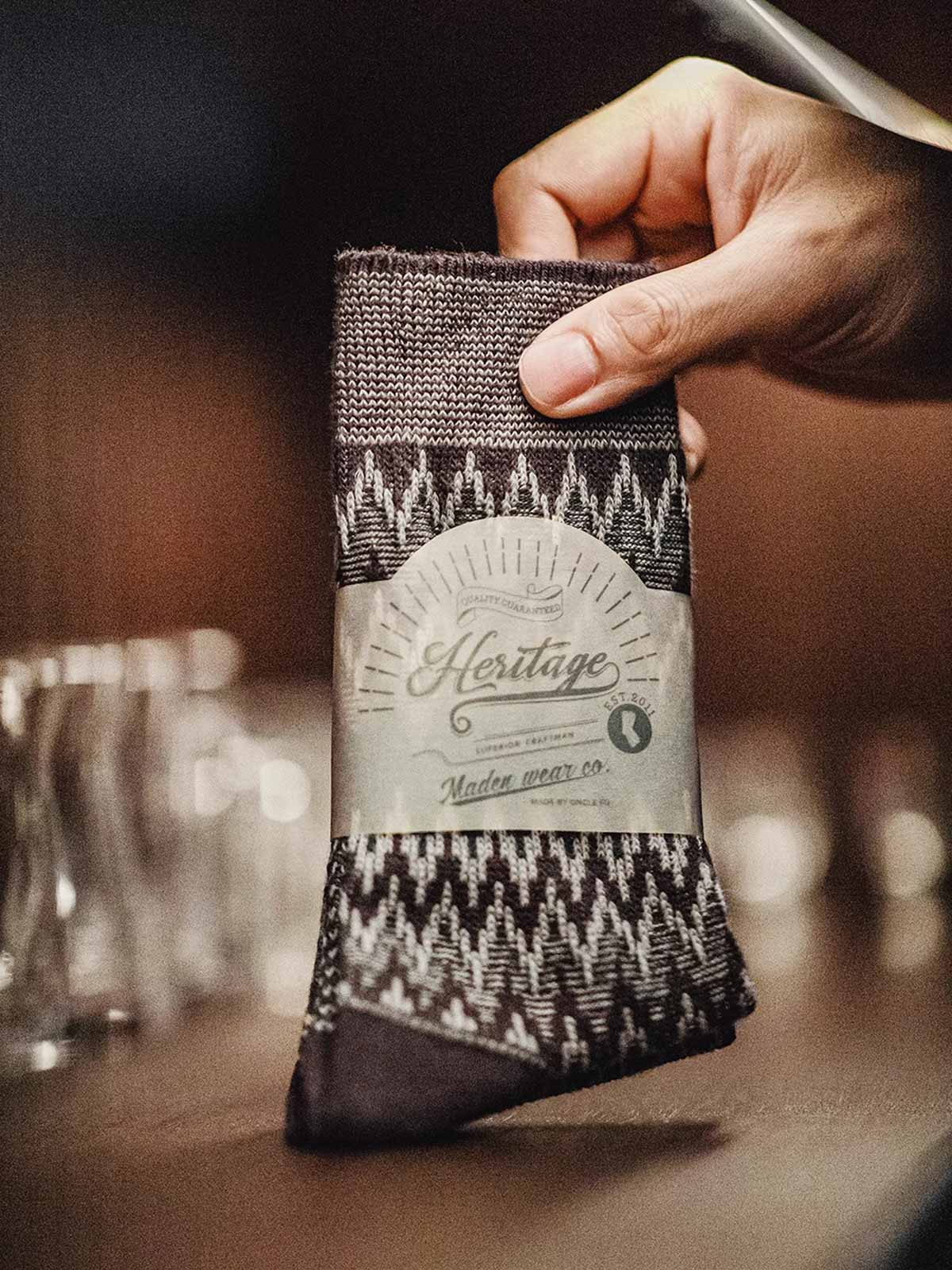 フェアアイル柄ミドル丈ソックスの全体画像