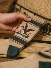 ヴィンテージ雁柄パイルクルーソックス