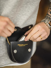 ダブルフラップ 植物タンニン 鞣し革 サドル バッグ