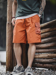 立体的なダブルポケット ナイロンビーチ パンツ