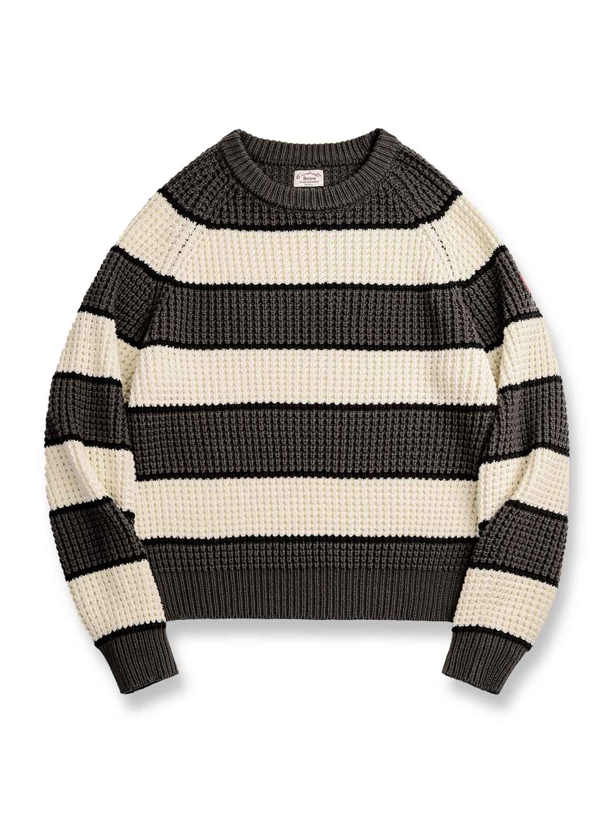 ヴィンテージ配色パイナップルストライプセーター正面図