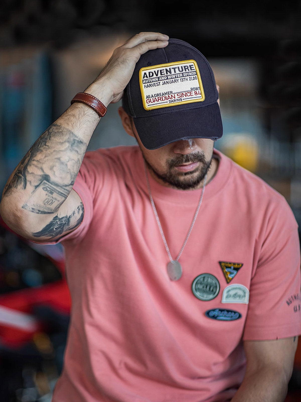 ヴィンテージベースボールキャップの着用イメージ