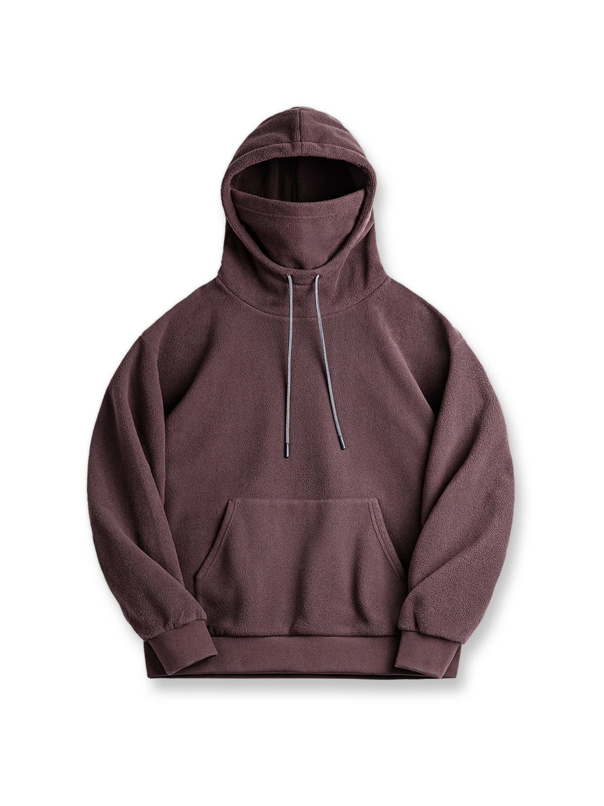 防風フェイスマスク付きフリースパーカーの正面画像