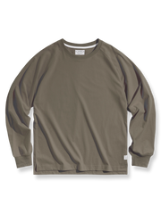 クラシック無地クルーネック長袖Tシャツの多色展示