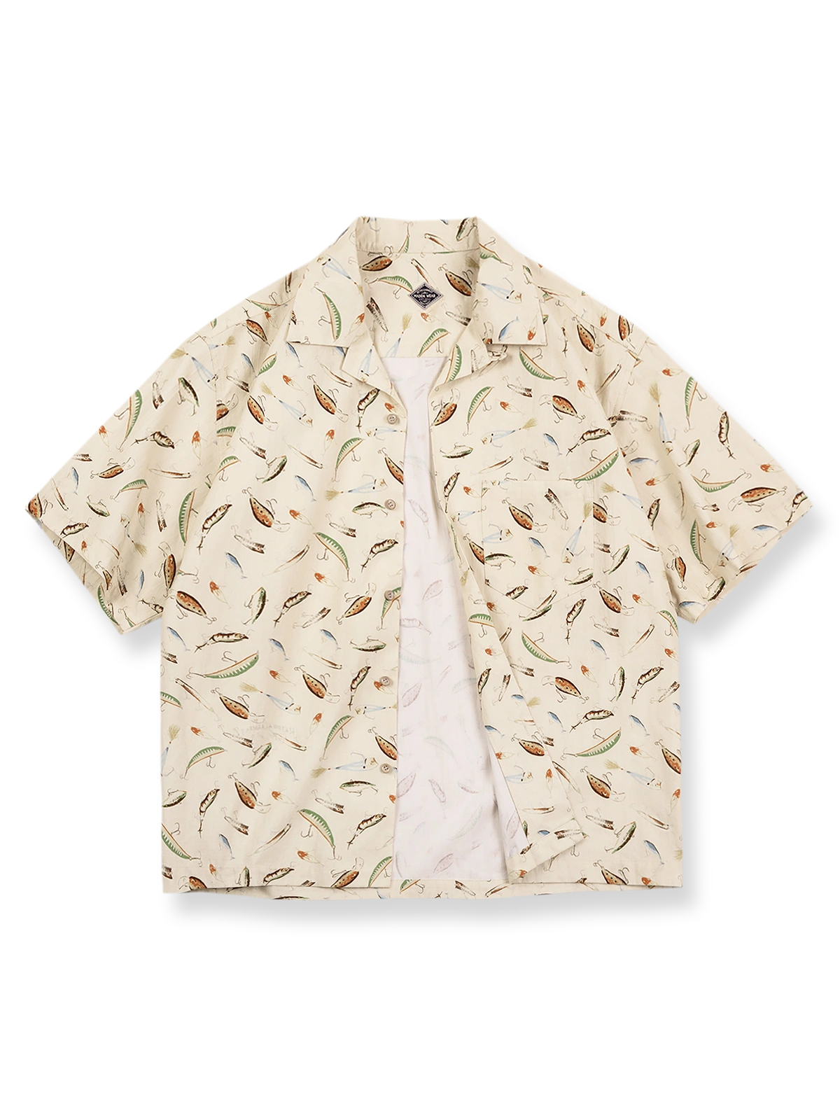 製品画像:彩絵ルアープリント キューバシャツの正面図