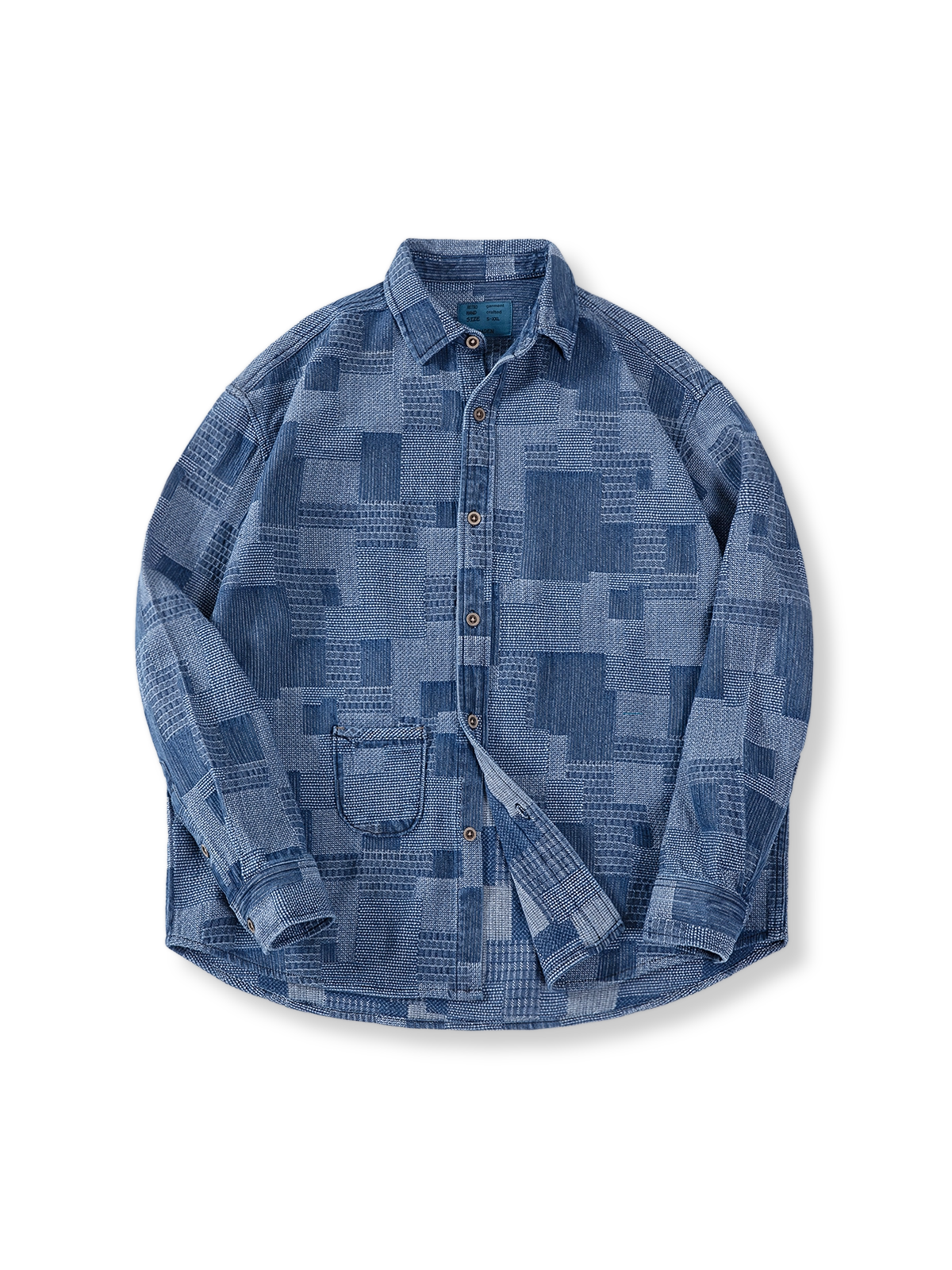 製品画像: ボロ風ヴィンテージデニムシャツの正面図