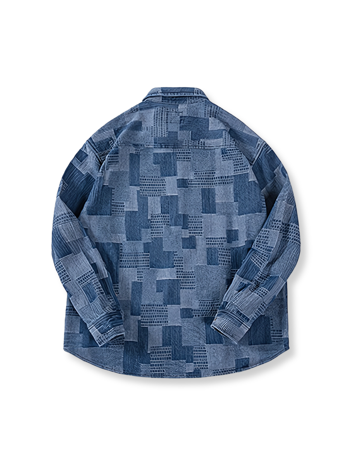 製品画像: ボロ風ヴィンテージデニムシャツの反面図