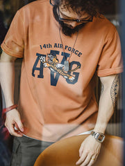 飛虎隊デザイン プリント半袖Tシャツ