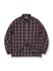 製品画像: ブラウンチェック長袖シャツの正面画像