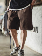 立体チェック ワイドシルエットショーツ