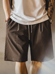 立体チェック ワイドシルエットショーツ