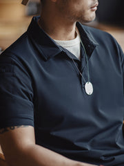 半開襟ミリタリースタイルポロシャツ