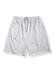 スプラッシュグレーカジュアルロールアップスウェットパンツ全体図