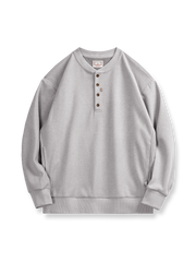 ヘンリーネックメルトンスウェットシャツの全体展示