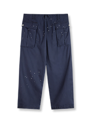 ヴィンテージ風ペイントパラシュートワークパンツのフロントビュー