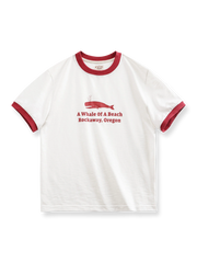 製品画像: イラスト風プリントロゴ半袖Tシャツの正面図