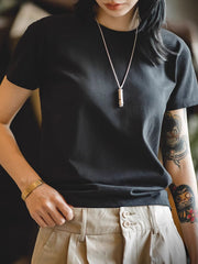 ベーシック 純コットン半袖Tシャツ