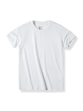 PESSOA CLUB ベーシックなピュアホワイトのピュアコットン半袖Tシャツ正面展示