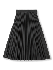 製品画像: ブラックプリーツミモレ丈スカートの正面図