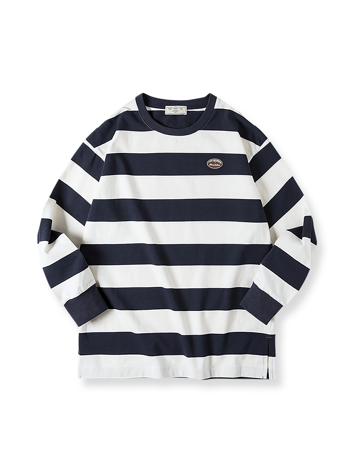 製品画像:アメリカン幅広ストライプ長袖Tシャツの正面図