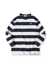 製品画像:アメリカン幅広ストライプ長袖Tシャツの正面図