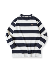 製品画像:アメリカン幅広ストライプ長袖Tシャツの正面図