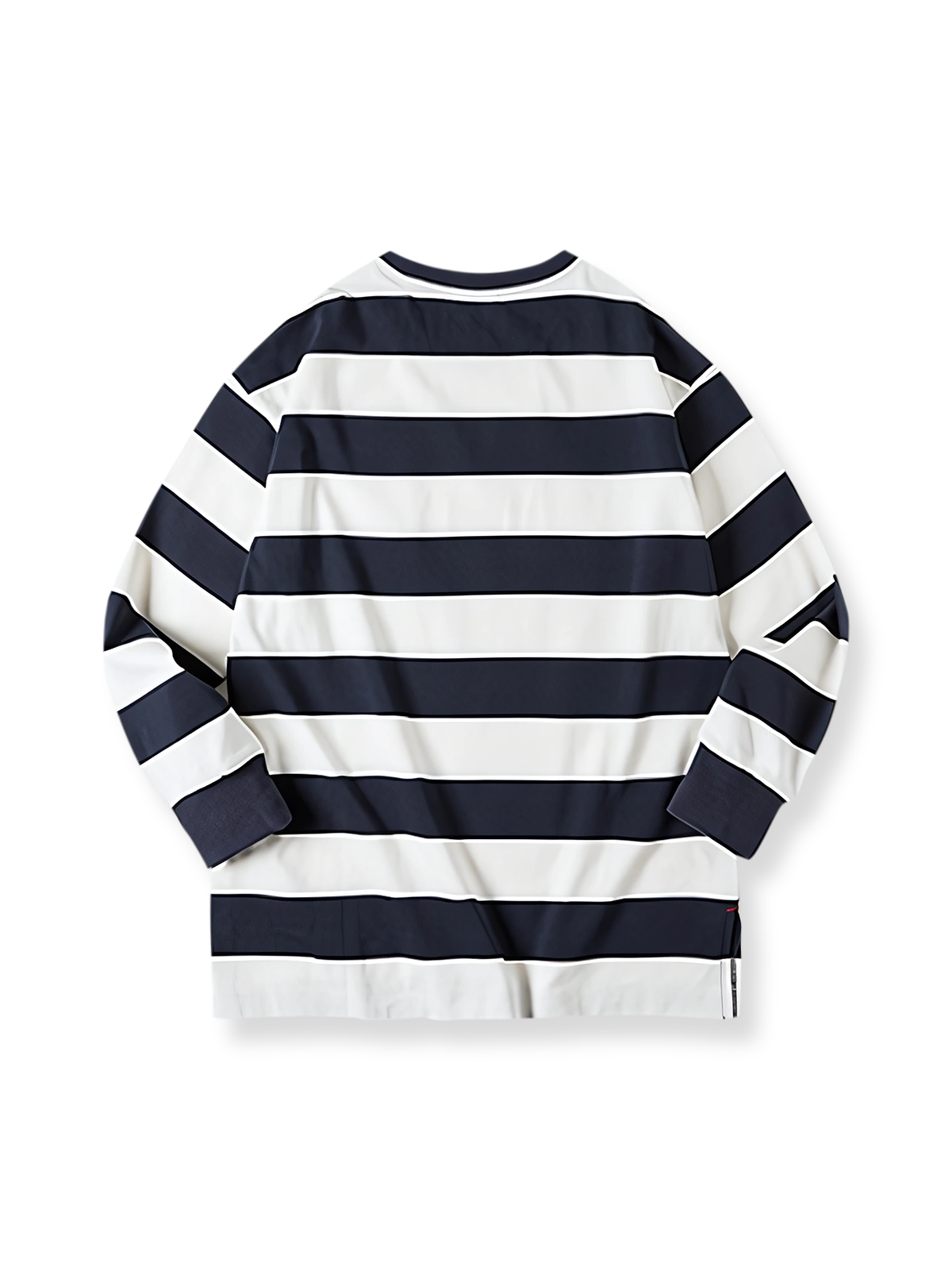製品画像:アメリカン幅広ストライプ長袖Tシャツの反面図