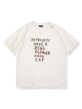 PESSOA CLUBのラウンドネックレタープリントショートスリーブTシャツ正面展示