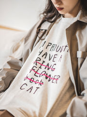 レタープリント半袖Tシャツ