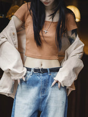 ホワイト ピュアコットン ライトデニムジャケット