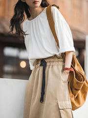 フレンチプリーツカラーハーフスリーブTシャツ