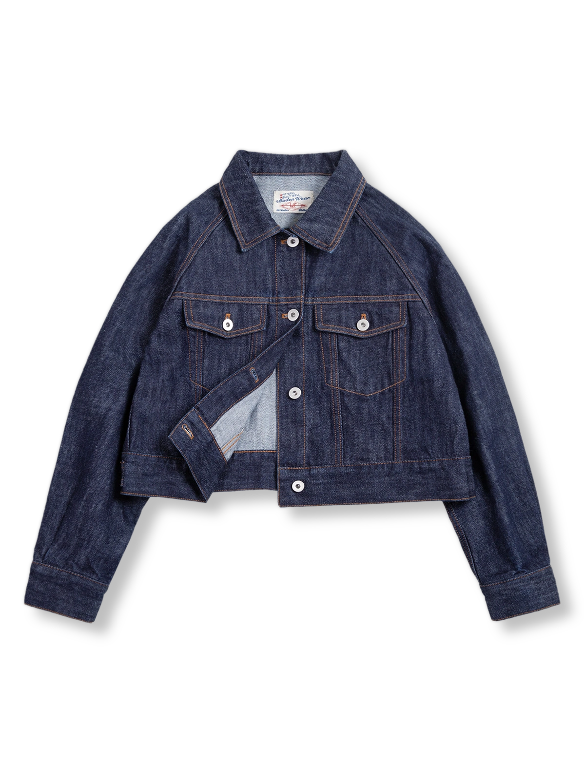 製品画像:ホワイトデニムジャケットの正面図