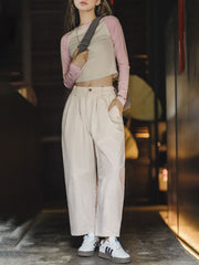 製品画像: アメリカンヴィンテージスタイルのハイウエストクロップドバルーンパンツの正面図