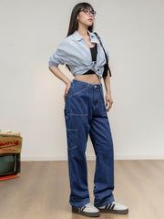 洗浄多ポケットワークジーンズ