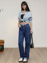 洗浄多ポケットワークジーンズ