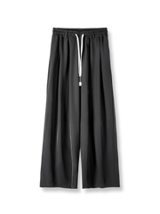 製品画像:美式カジュアルドレープワイドレッグフロアレングスパンツの正面図