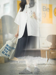 ネイビー ハイウエスト Aラインスカート