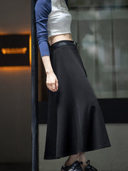 ハイウエストピンクフレアスカート