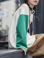 配色プルオーバースウェット