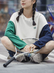 配色プルオーバースウェット