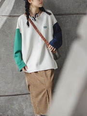 配色プルオーバースウェット