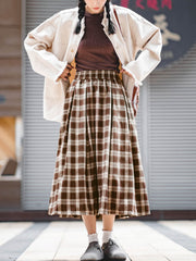 製品画像: ヴィンテージチェックロングスカートの正面図