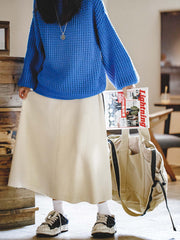 ベージュ ニットAライン スカート