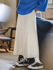 ベージュ ニットAライン スカート