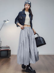 ヴィンテージ ブラック&ホワイトチェックミディスカート