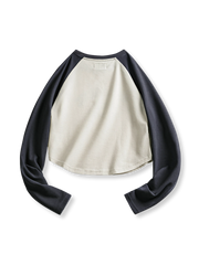 PESSOA CLUB アメリカンヴィンテージベースボールプリントコントラストカラーロングスリーブTシャツ正面展示