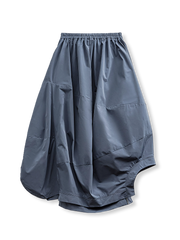 ディープミストブルー・バルーンランタンロングスカート